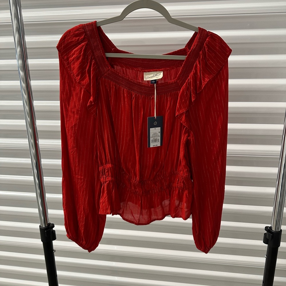 Red off the shoulder Top
